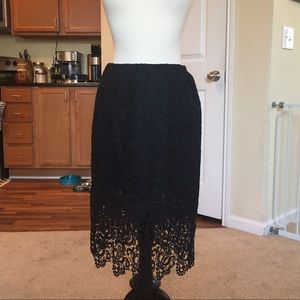 Black Lace Pencil Skirt